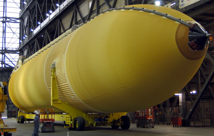 Close up of external fuel tank